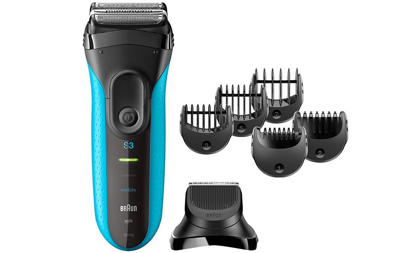 Braun S3 Shave & Style Electric Wet & Dry Shaver , Blue, 3010BT - UPC:  4210201151562