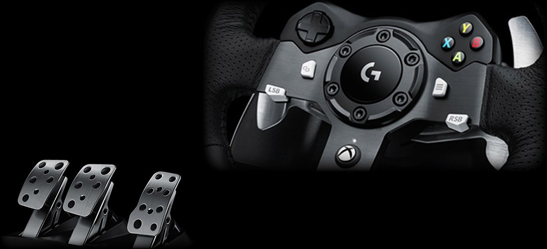 Logitech Driving Force G920 Steering Wheel and Pedals, 941-000123 (Steering  Wheel and Pedals f/PC and Xbox One)